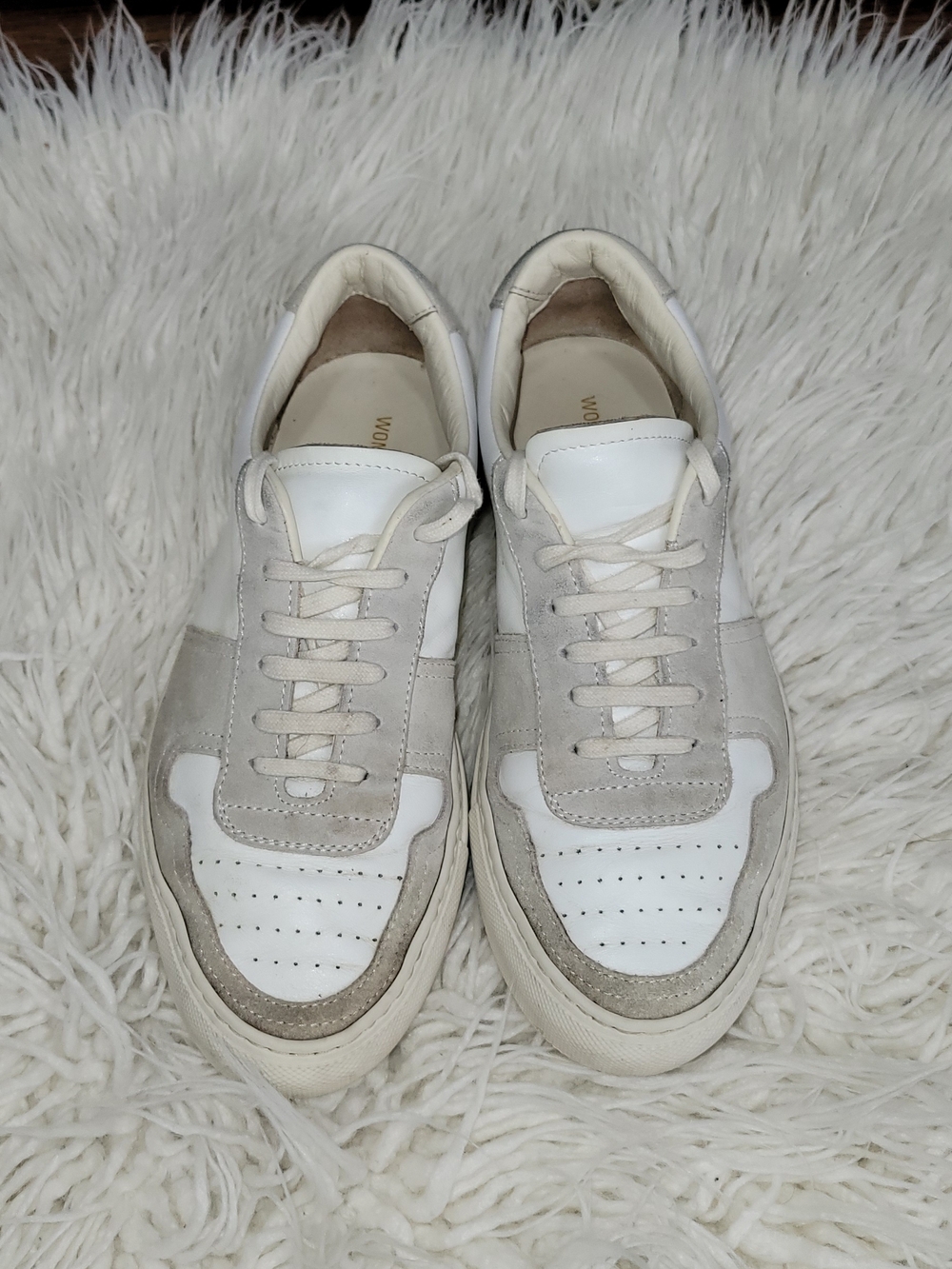 Women by Common Projects White and Light Gray Casual Sneakers